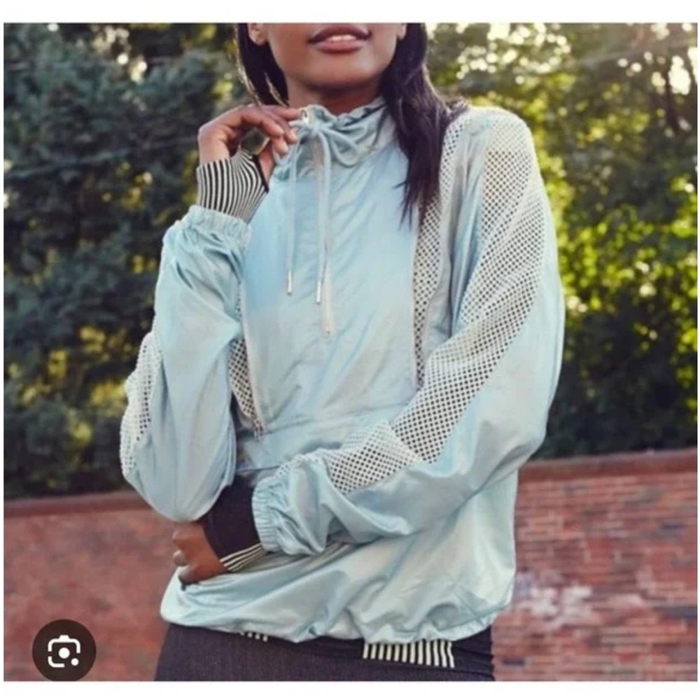 FP Movement by Free People Light Blue Mesh Jacket